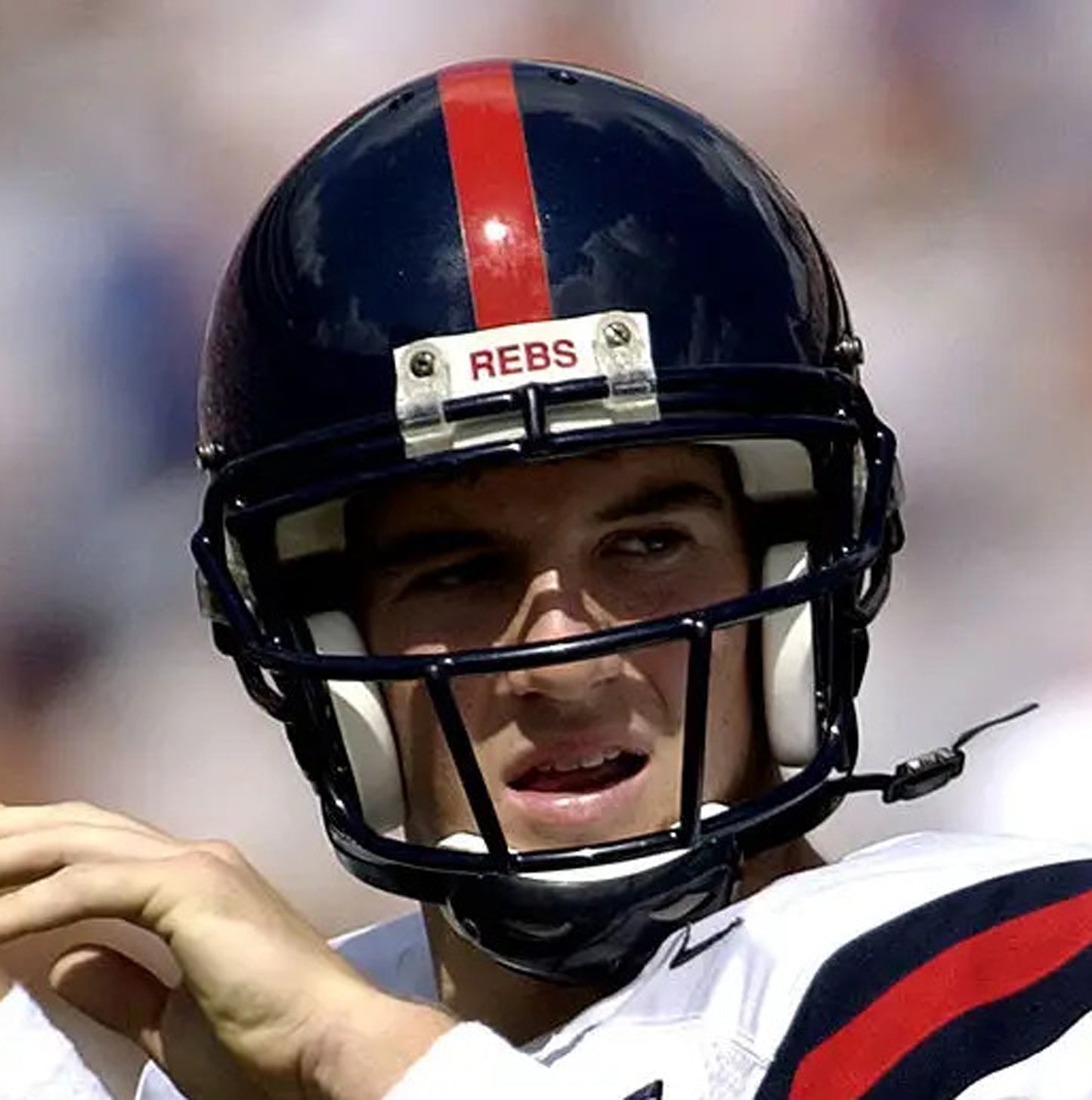 Game Used 2000 Eli Manning Style Ole Miss Rebels Football Helmet