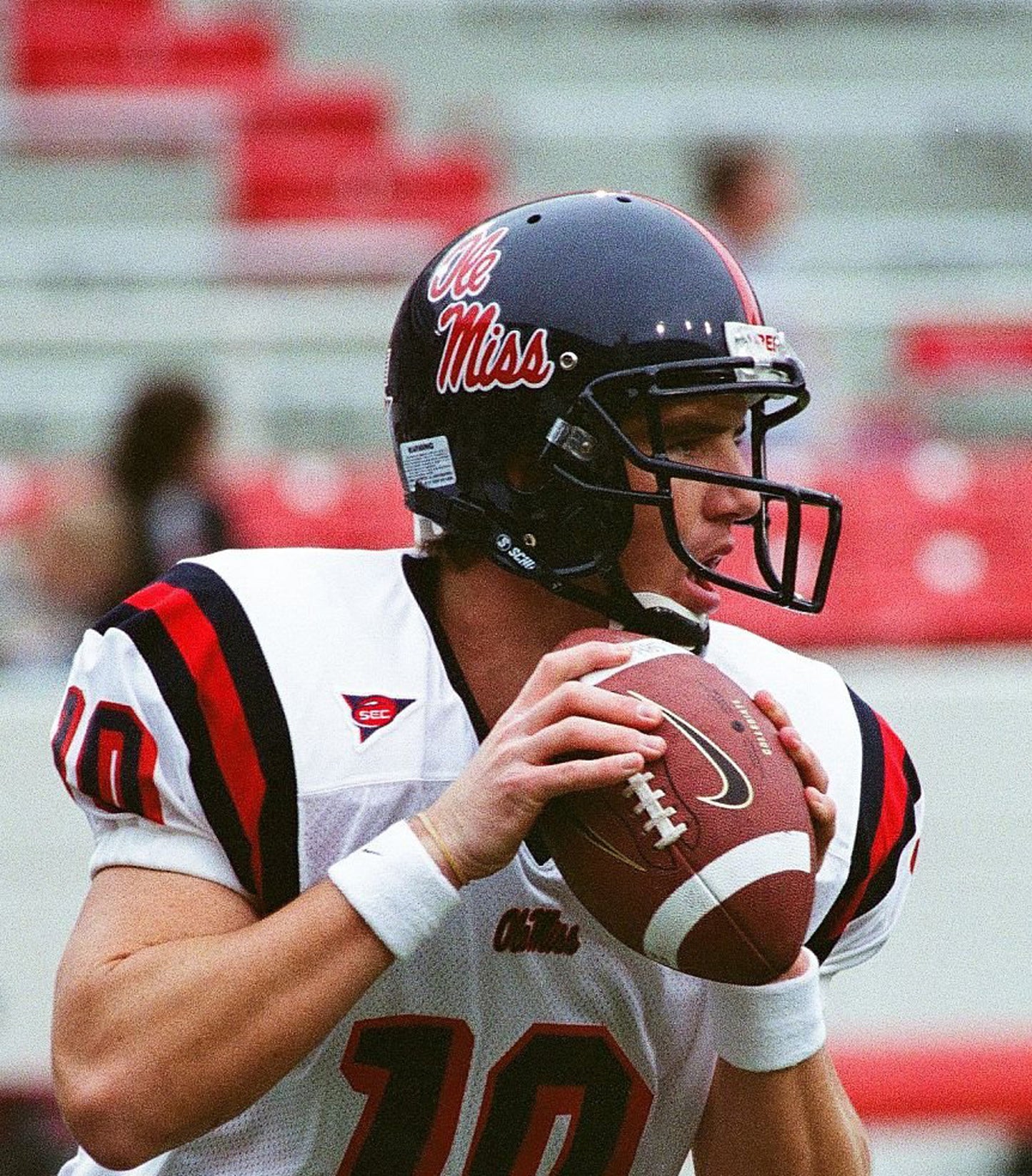 Game Used 2000 Eli Manning Style Ole Miss Rebels Football Helmet