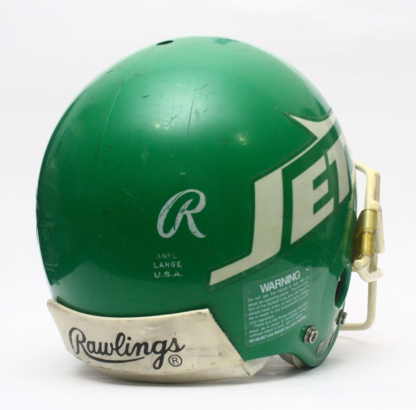 Vintage Game Used 1980s New York Jets Rawlings ANFL Football Helmet Size Large