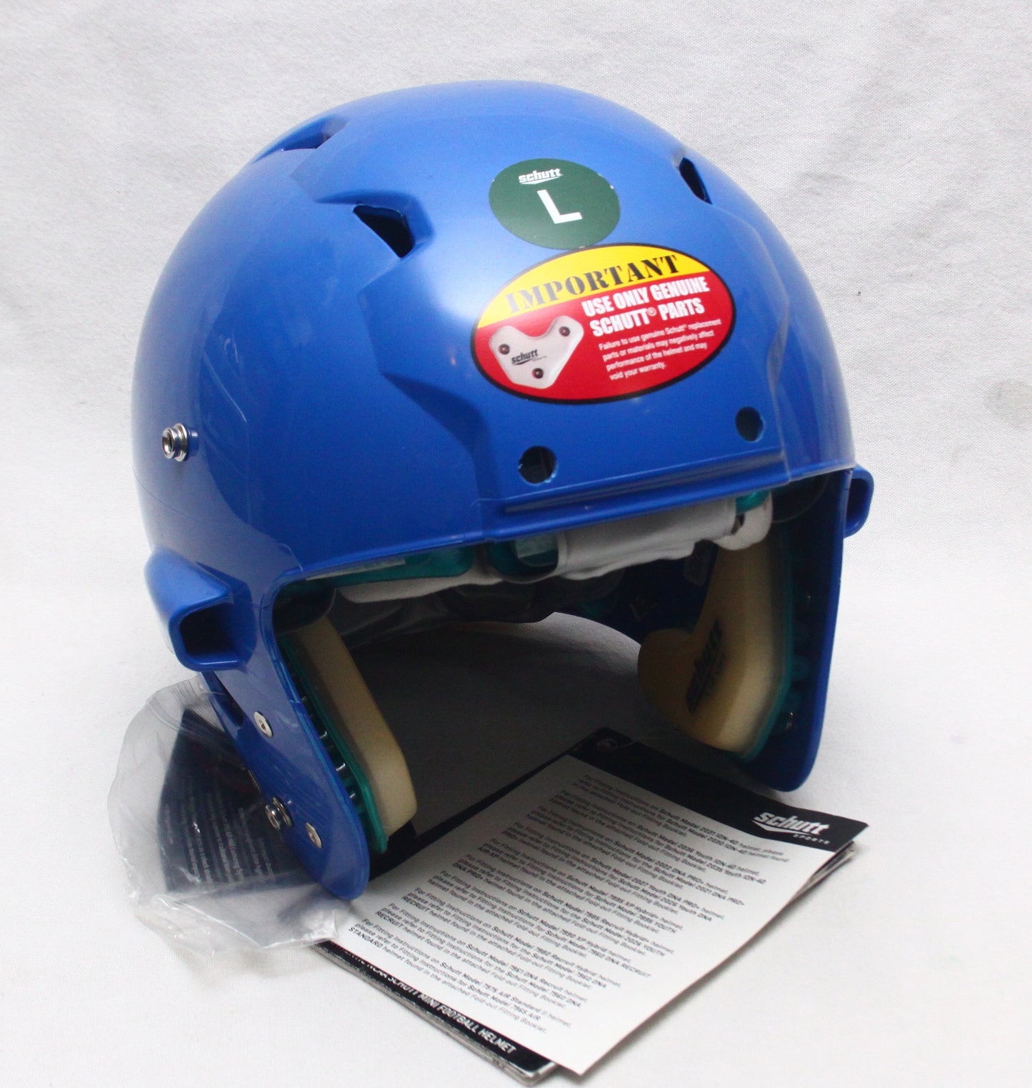 NOS / MINT Schutt Ion Youth Large Football Helmet - Royal Blue