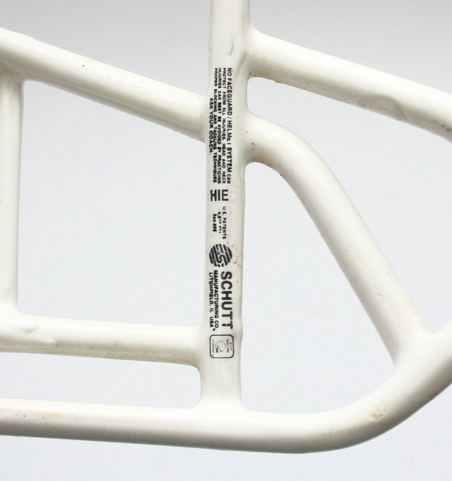 Vintage 1990s Game Used Schutt EGOP Football Helmet Facemask - White