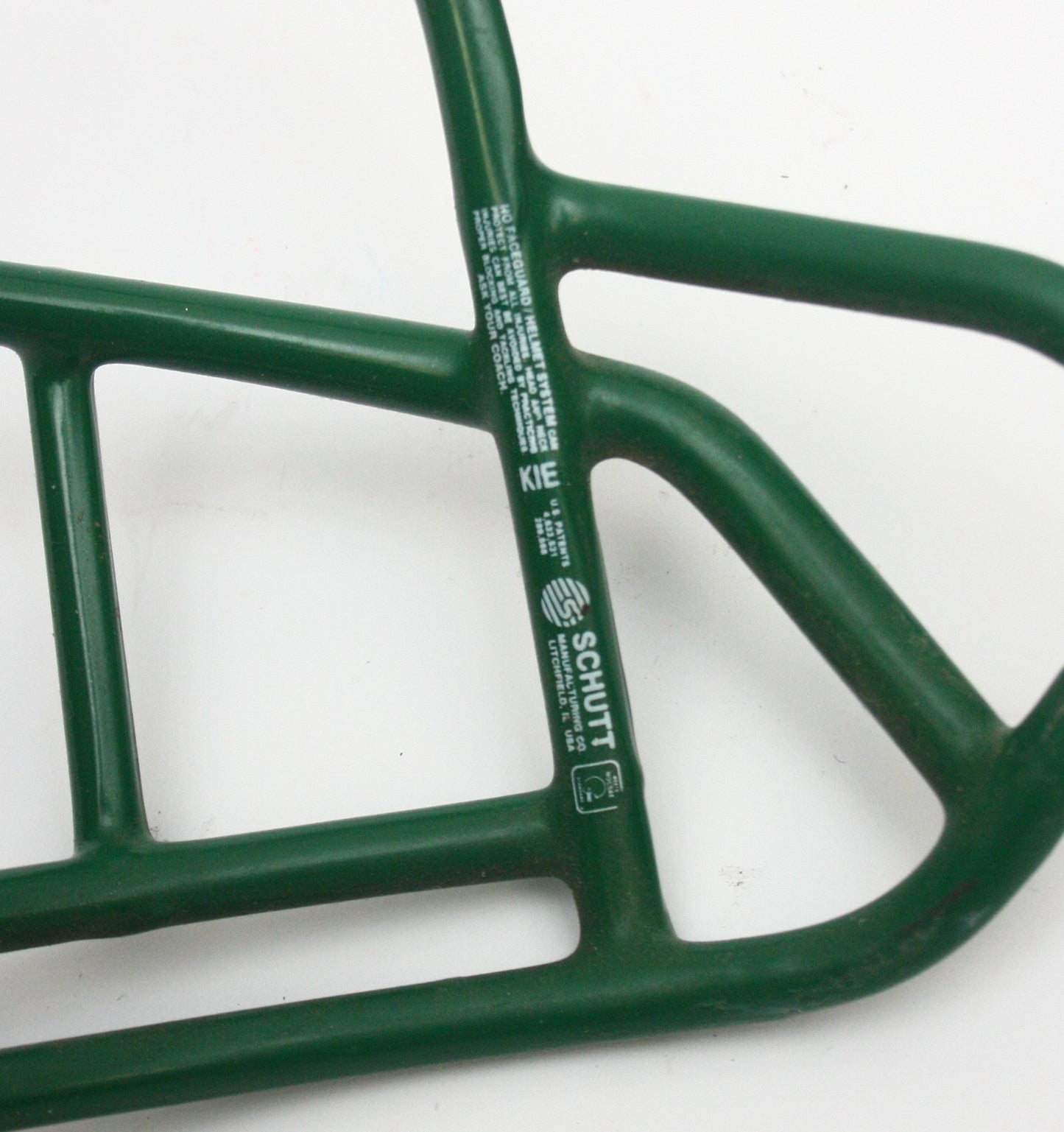 Vintage 1990s Game Used Schutt EGOP Football Helmet Facemask - Green