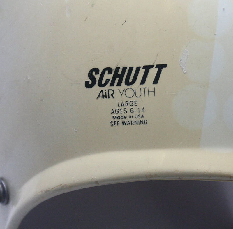 Vintage Game Used White 1990s Schutt Air Youth Large Football Helmet Shell Only