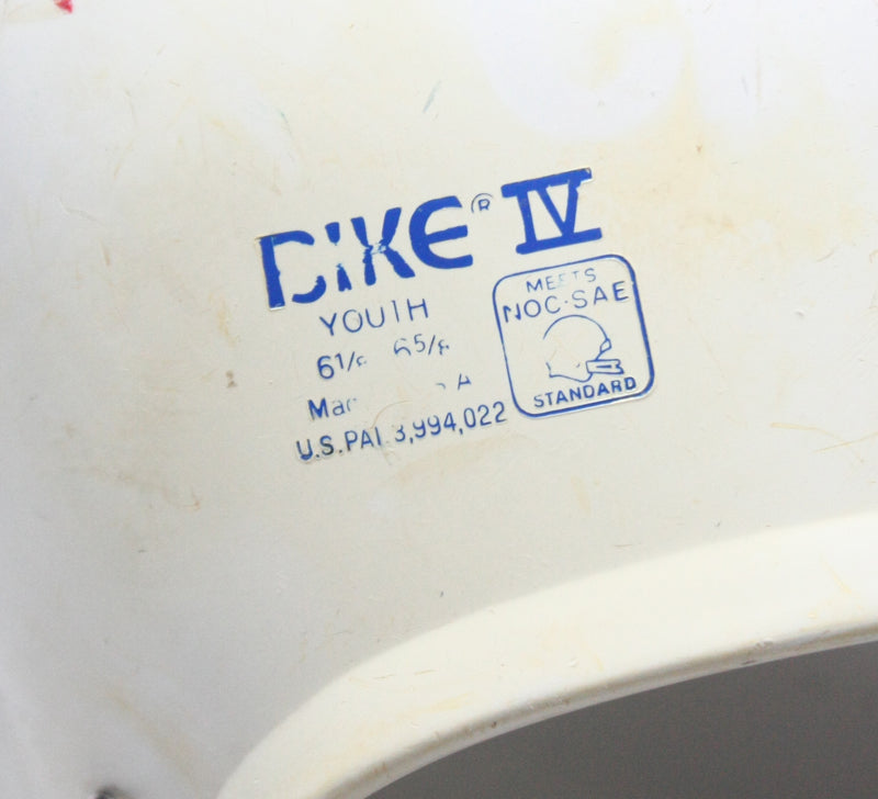 Vintage Game Used White 1980s BIKE IV Youth Medium Football Helmet Shell Only