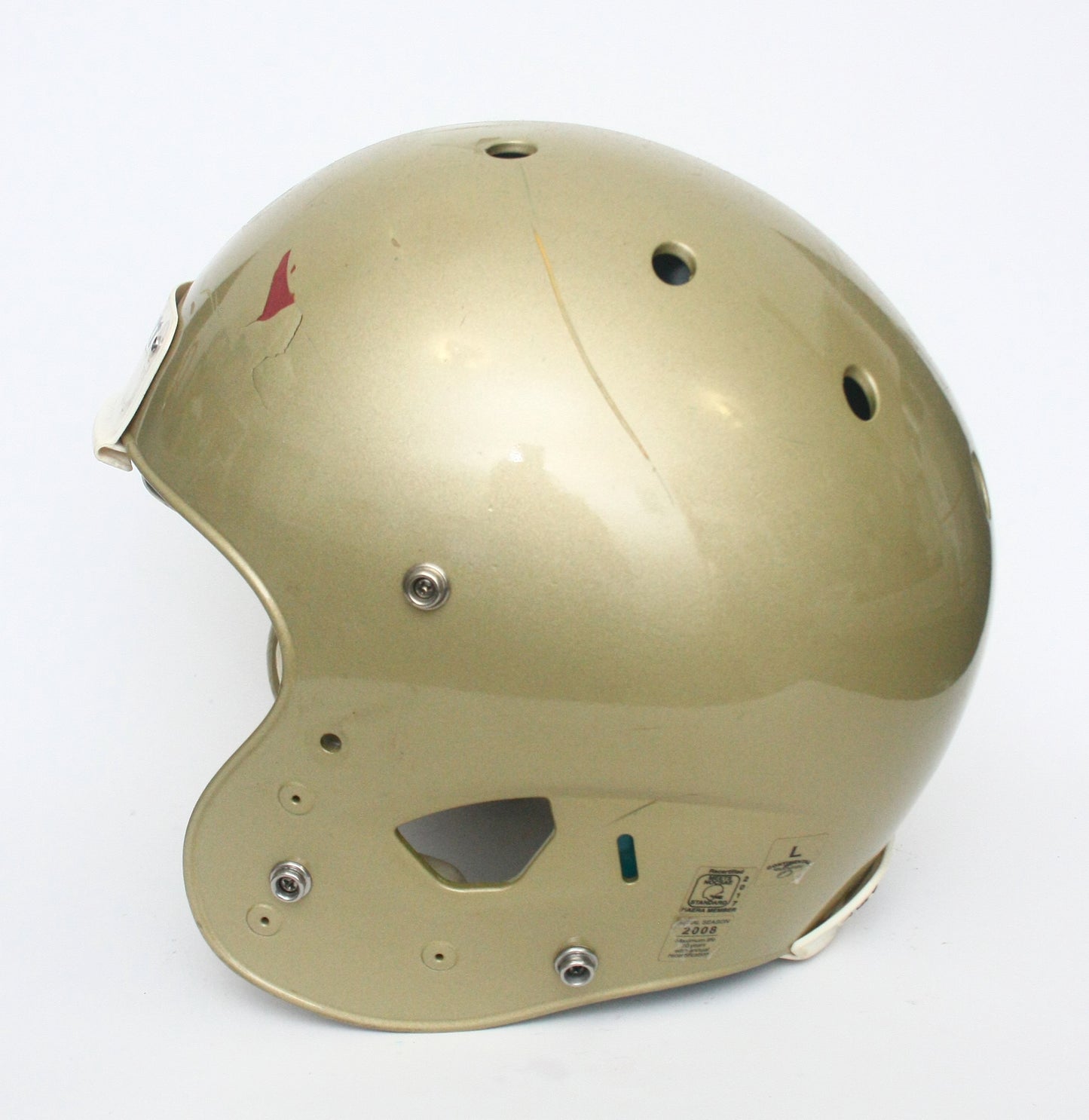 Game Used Schutt Air XP Football Helmet - Large - Vegas Gold