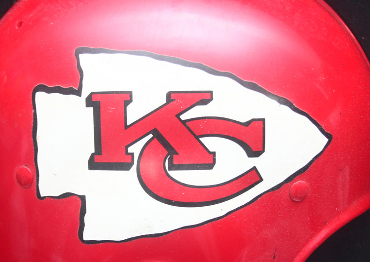 Vintage 1960s Riddell Kansas City Chiefs Football Helmet Plaque - Mint Condition