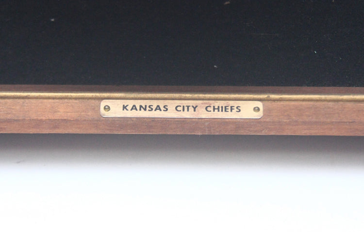 Vintage 1960s Riddell Kansas City Chiefs Football Helmet Plaque - Mint Condition