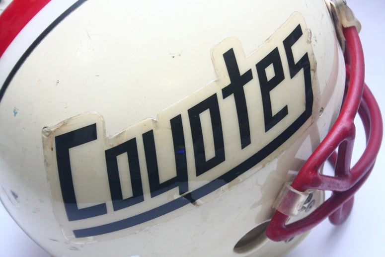 Vintage Game Used 1990s Wichita Falls Coyotes Texas High School Riddell VSR1 Football Helmet Size Medium