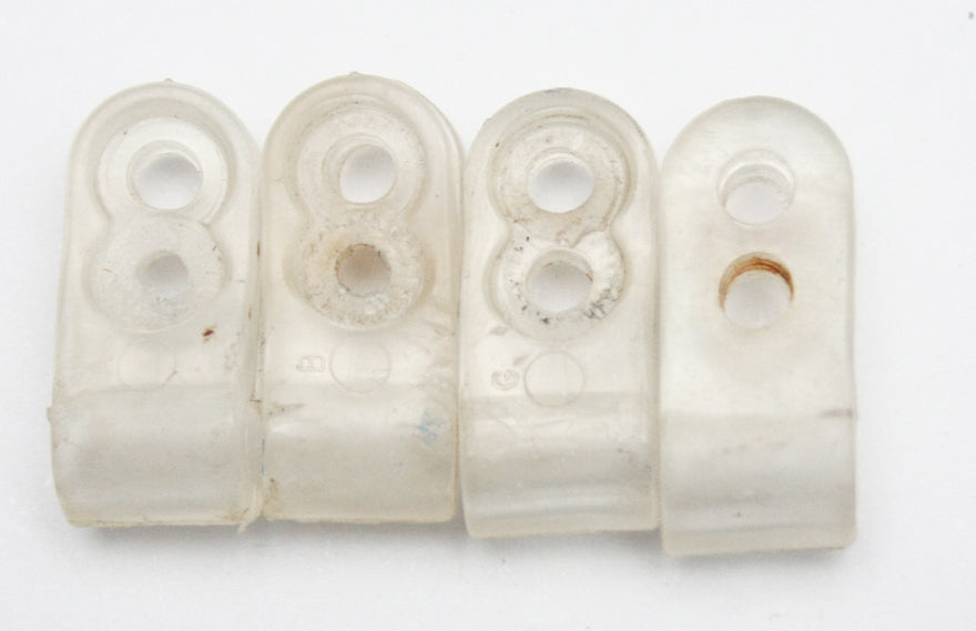Game Used 1980s Riddell Double Hole Football Facemask Clips Thin Wire 100126A