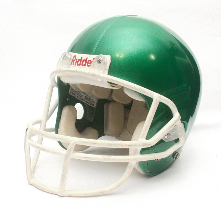 Vintage Game Used Riddell VSR4 Adult Medium Football Helmet - Green Metallic