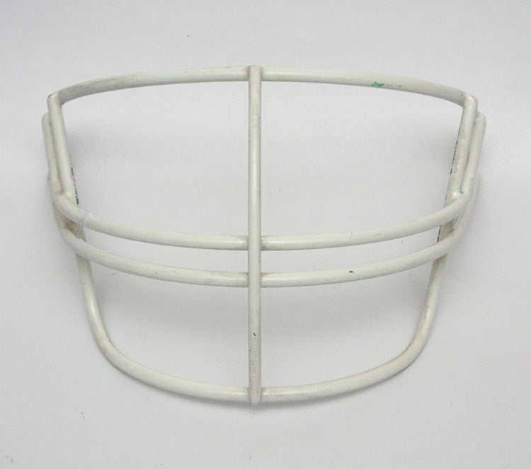 Vintage Game Used 1990s Schutt NOPO Youth Football Helmet Facemask - White BIB