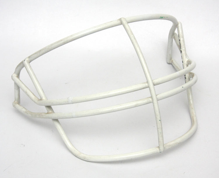 Vintage Game Used 1990s Schutt NOPO Youth Football Helmet Facemask - White BIB