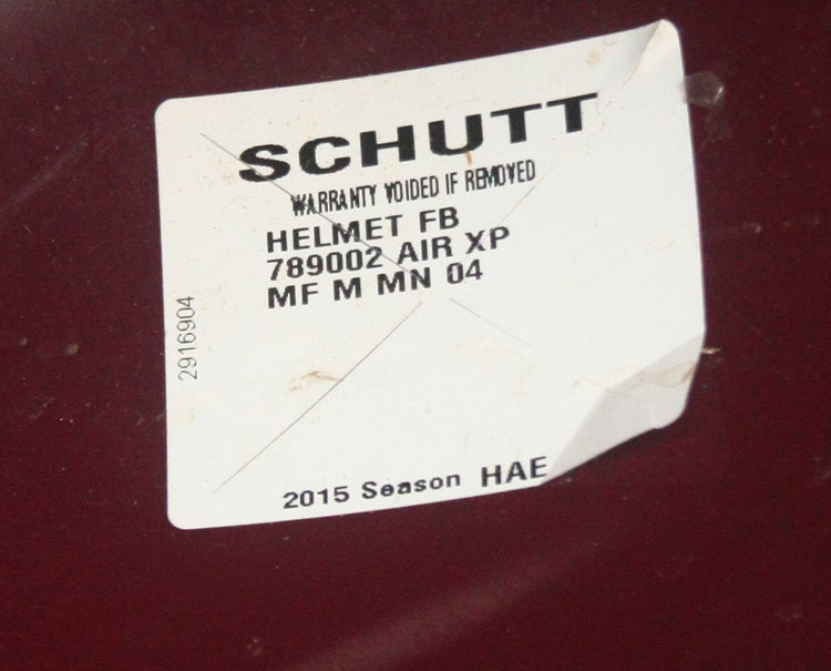 Game Used Adult Medium Maroon Schutt Air XP Football Helmet Shell