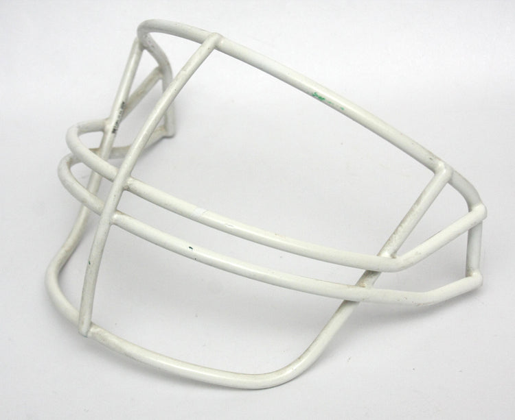 Vintage Game Used 1990s Schutt NOPO Youth Football Helmet Facemask - White BIB