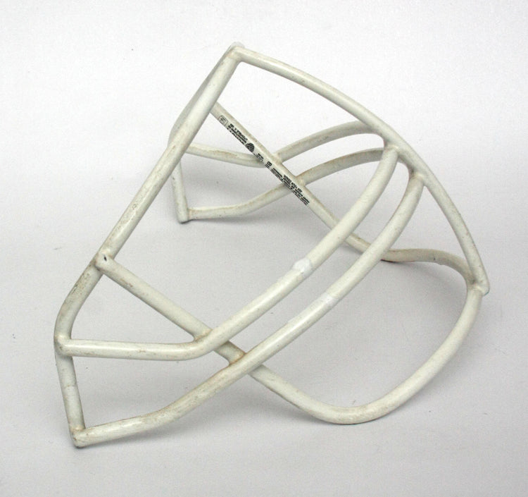 Vintage Game Used 1990s Schutt NOPO Youth Football Helmet Facemask - White BIB