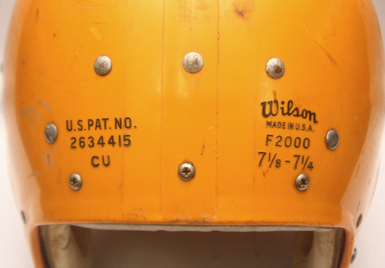 Rare Vintage Game Used 1960s 70s Wilson F2000 Football Helmet - Size 7 1/8-7 1/4