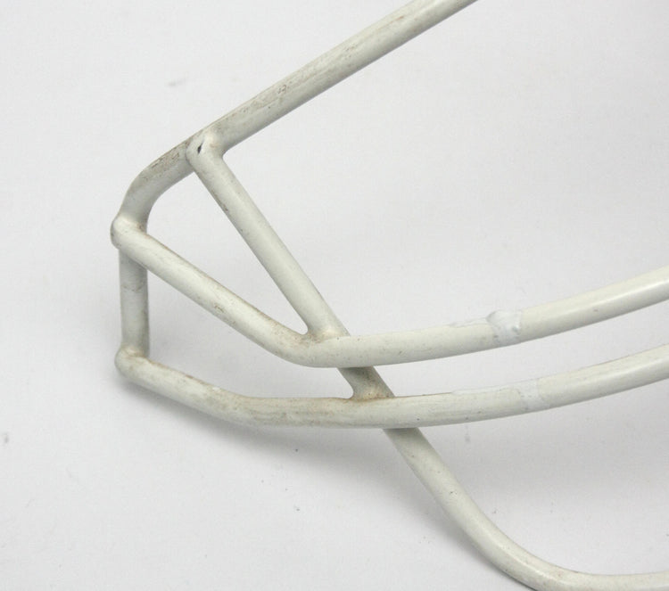 Vintage Game Used 1990s Schutt NOPO Youth Football Helmet Facemask - White BIB
