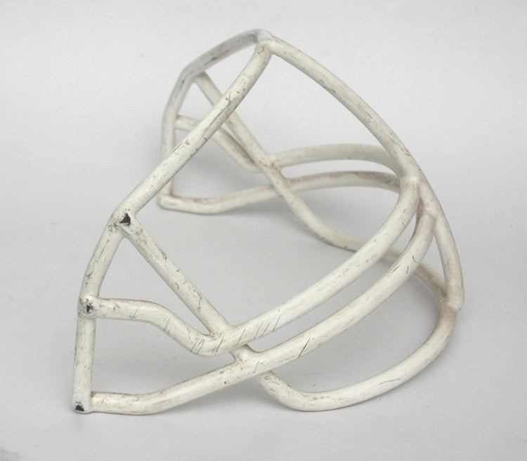 Vintage Game Used 1990s Riddell NOPO AdultFootball Helmet Facemask - White