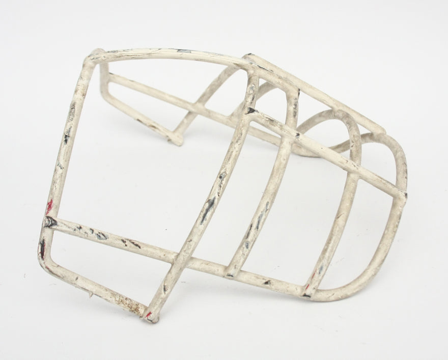 Vintage Game Used 1980s Riddell NJOP Foorball Facemask - White