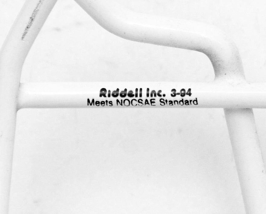 Vintage Game Used 1994 Riddell NJOP Football Helmet Facemask - White