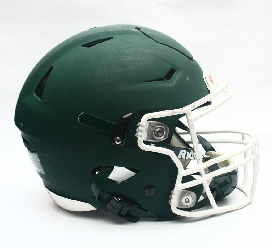 Game Used 2018 Riddell SpeedFlex Football Helmet - Adult Medium - Matte Green