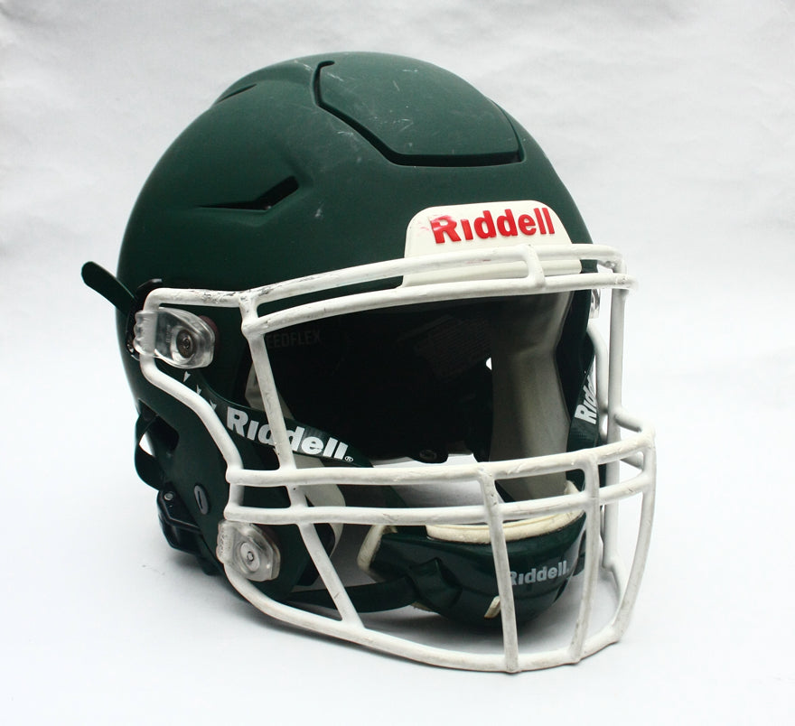 Game Used 2018 Riddell SpeedFlex Football Helmet - Adult Medium - Matte Green