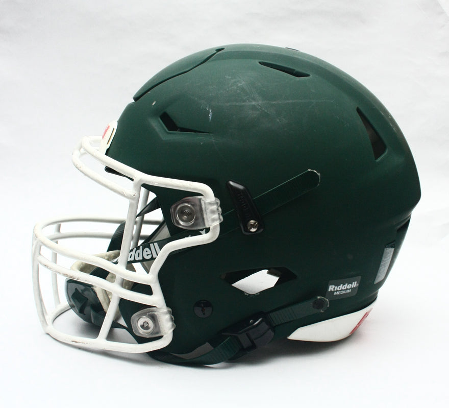 Game Used 2018 Riddell SpeedFlex Football Helmet - Adult Medium - Matte Green