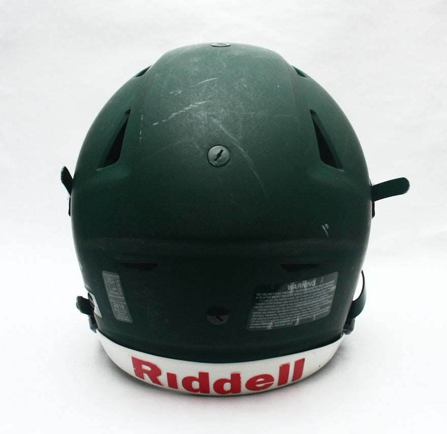 Game Used 2018 Riddell SpeedFlex Football Helmet - Adult Medium - Matte Green