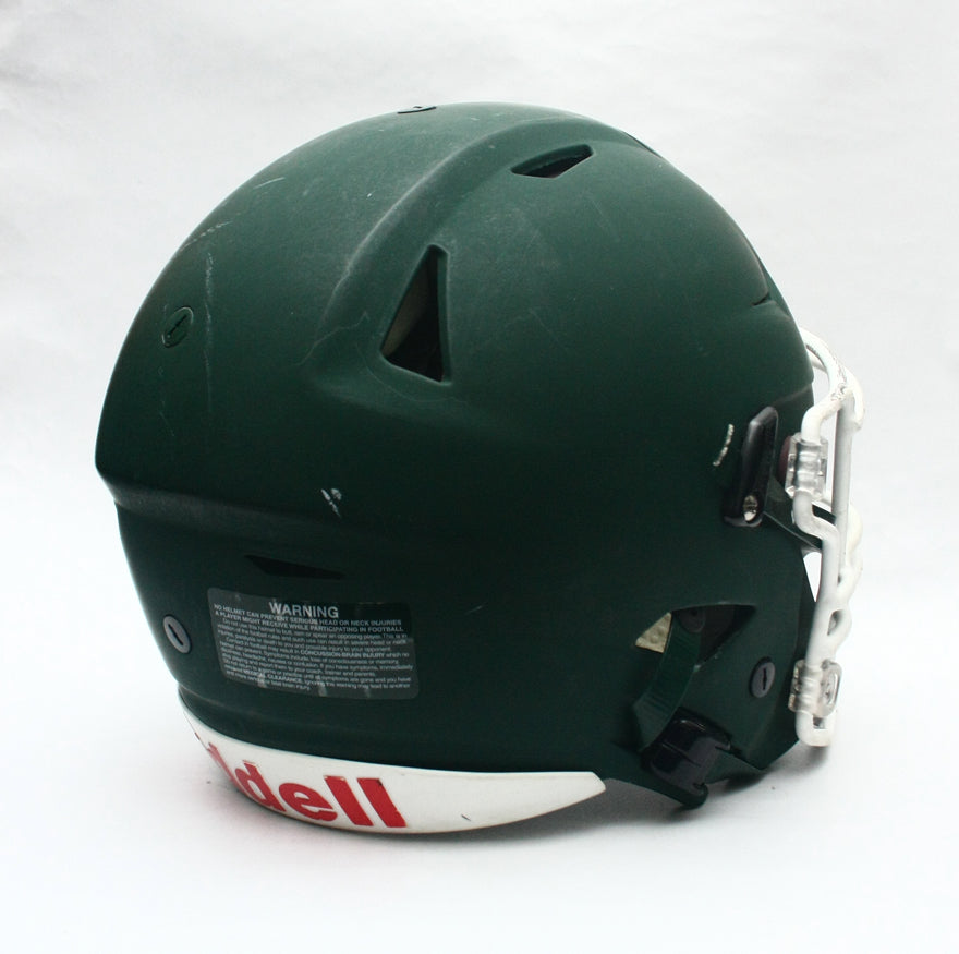 Game Used 2018 Riddell SpeedFlex Football Helmet - Adult Medium - Matte Green