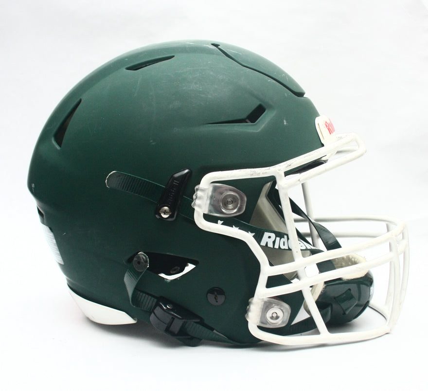 Game Used 2018 Riddell SpeedFlex Football Helmet - Adult Medium - Matte Green