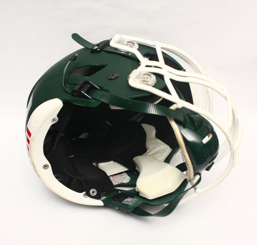 Game Used 2018 Riddell SpeedFlex Football Helmet - Adult Medium - Matte Green