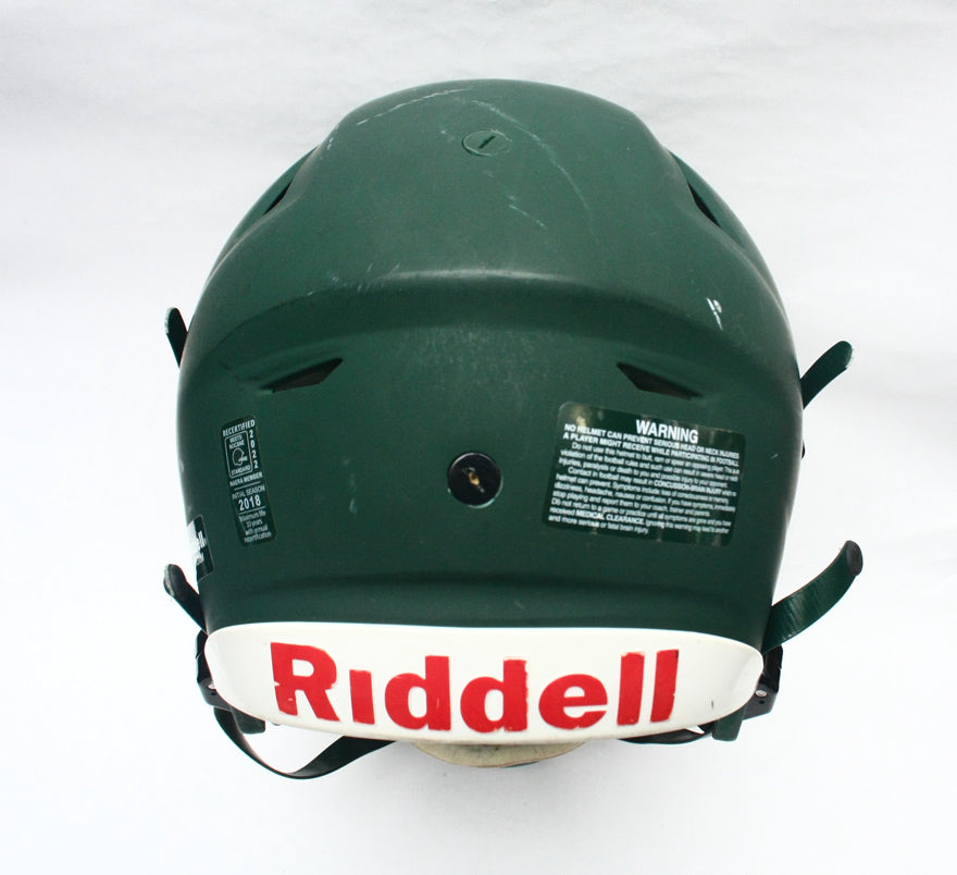 Game Used 2018 Riddell SpeedFlex Football Helmet - Adult Medium - Matte Green