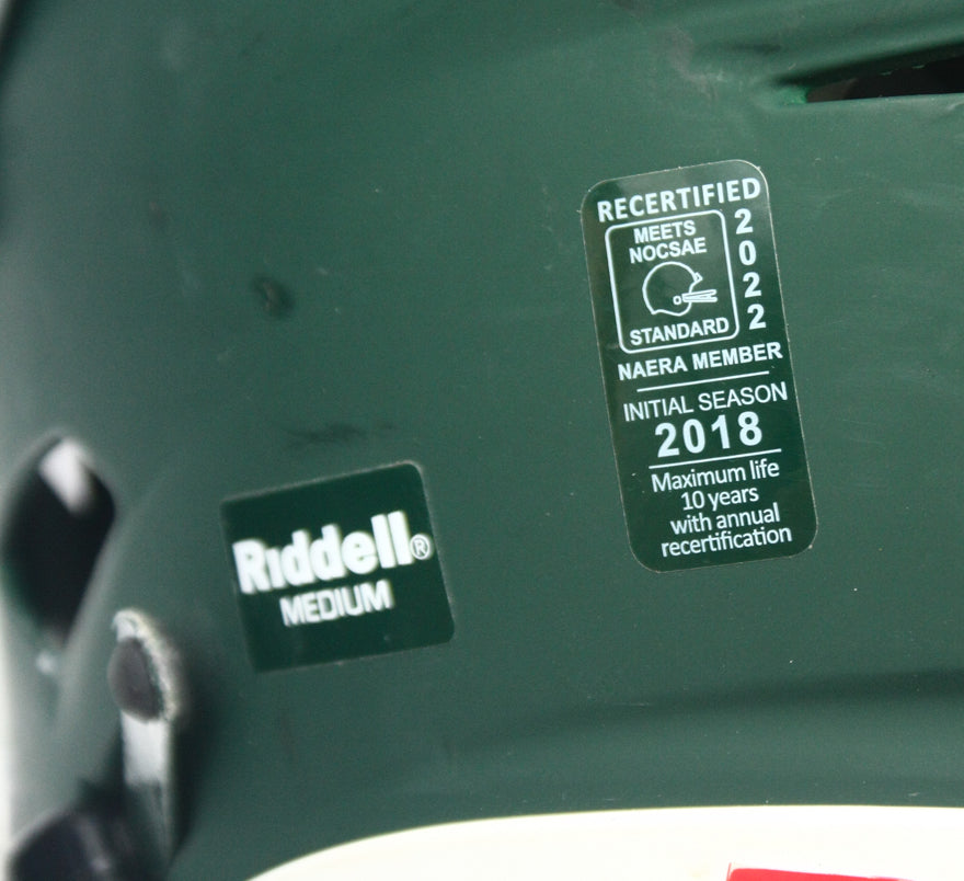 Game Used 2018 Riddell SpeedFlex Football Helmet - Adult Medium - Matte Green