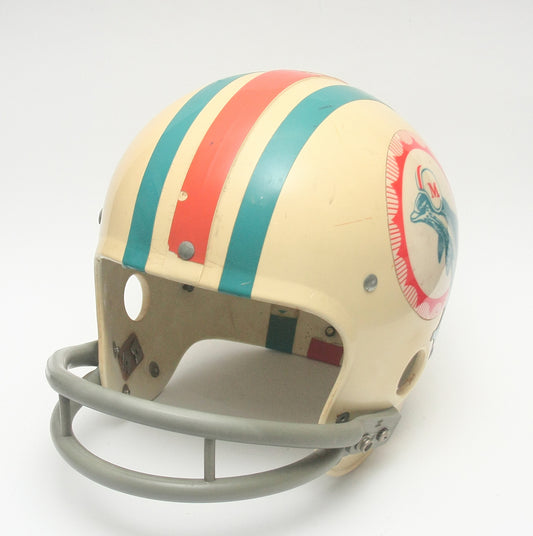 Vintage `1970s Miami Dolphins Riddell Kra Lite Football Helmet - Ex Lamp