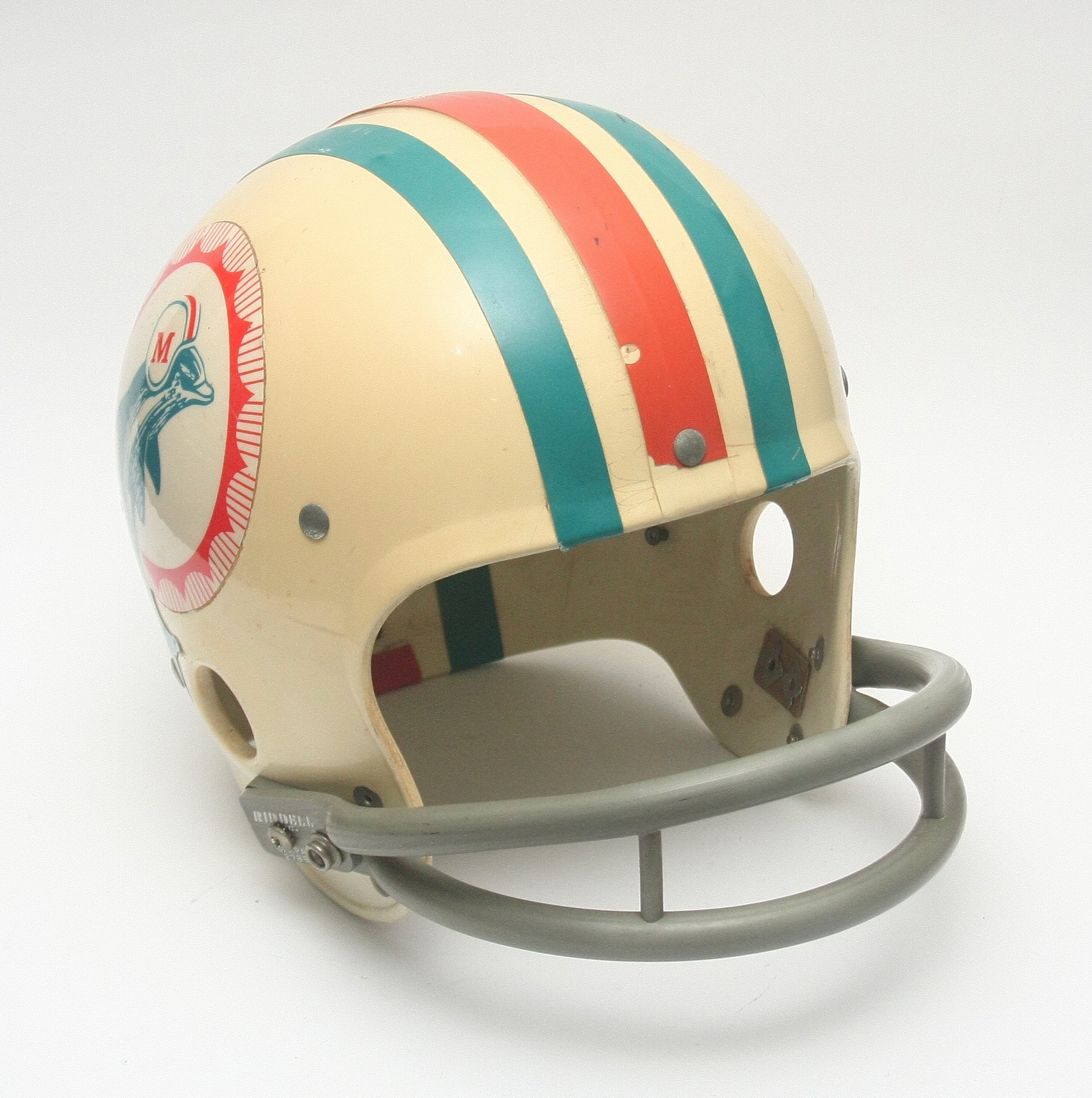 Vintage `1970s Miami Dolphins Riddell Kra Lite Football Helmet