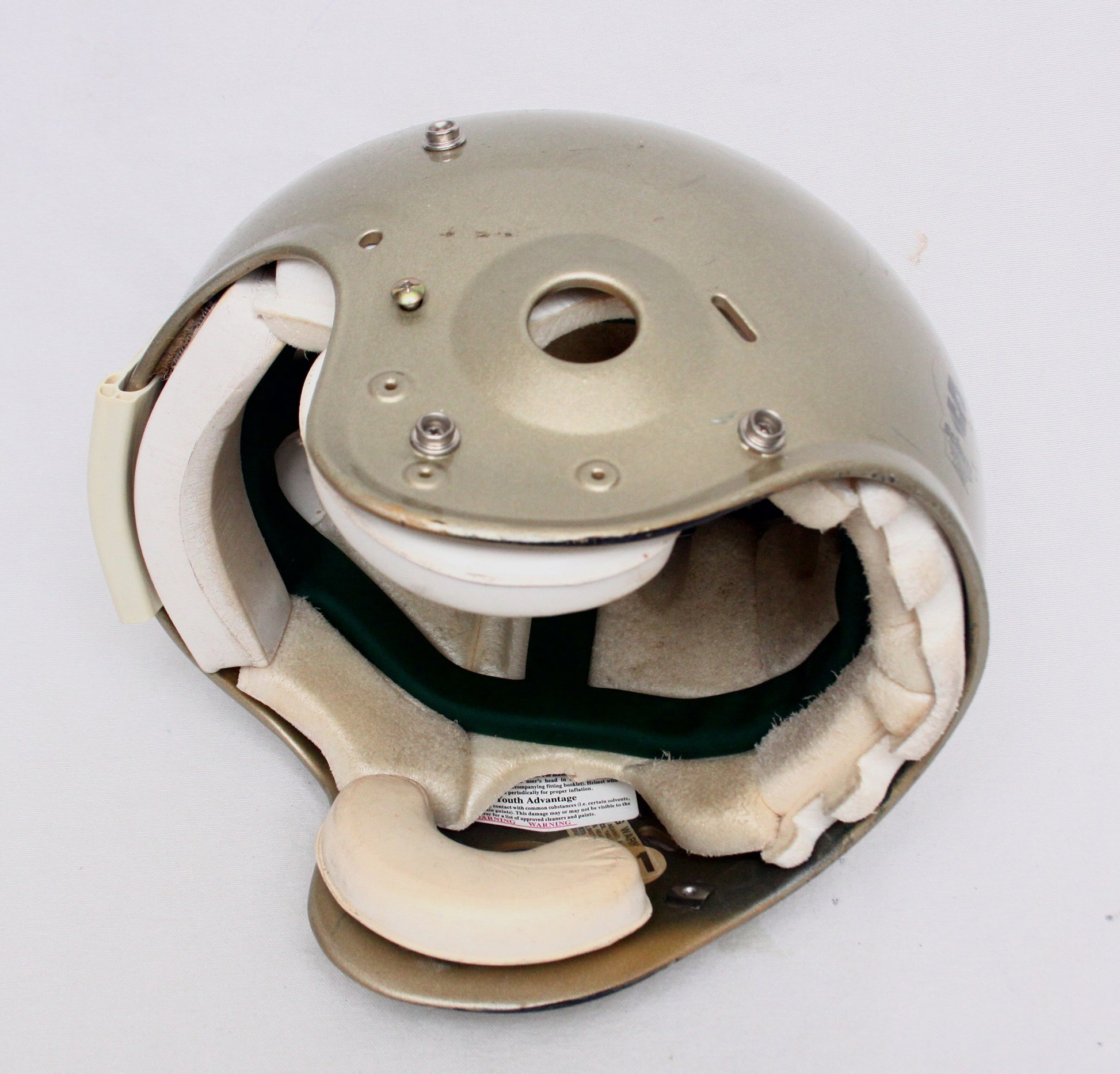 Pre-owned Schutt Air Advantage Youth Large Gold Metallic Football Helm – Football Helmet Restoration Center Pre-owned Schutt Air Advantage Youth Large Gold Metallic Football Helm – Football Helmet Restoration Center