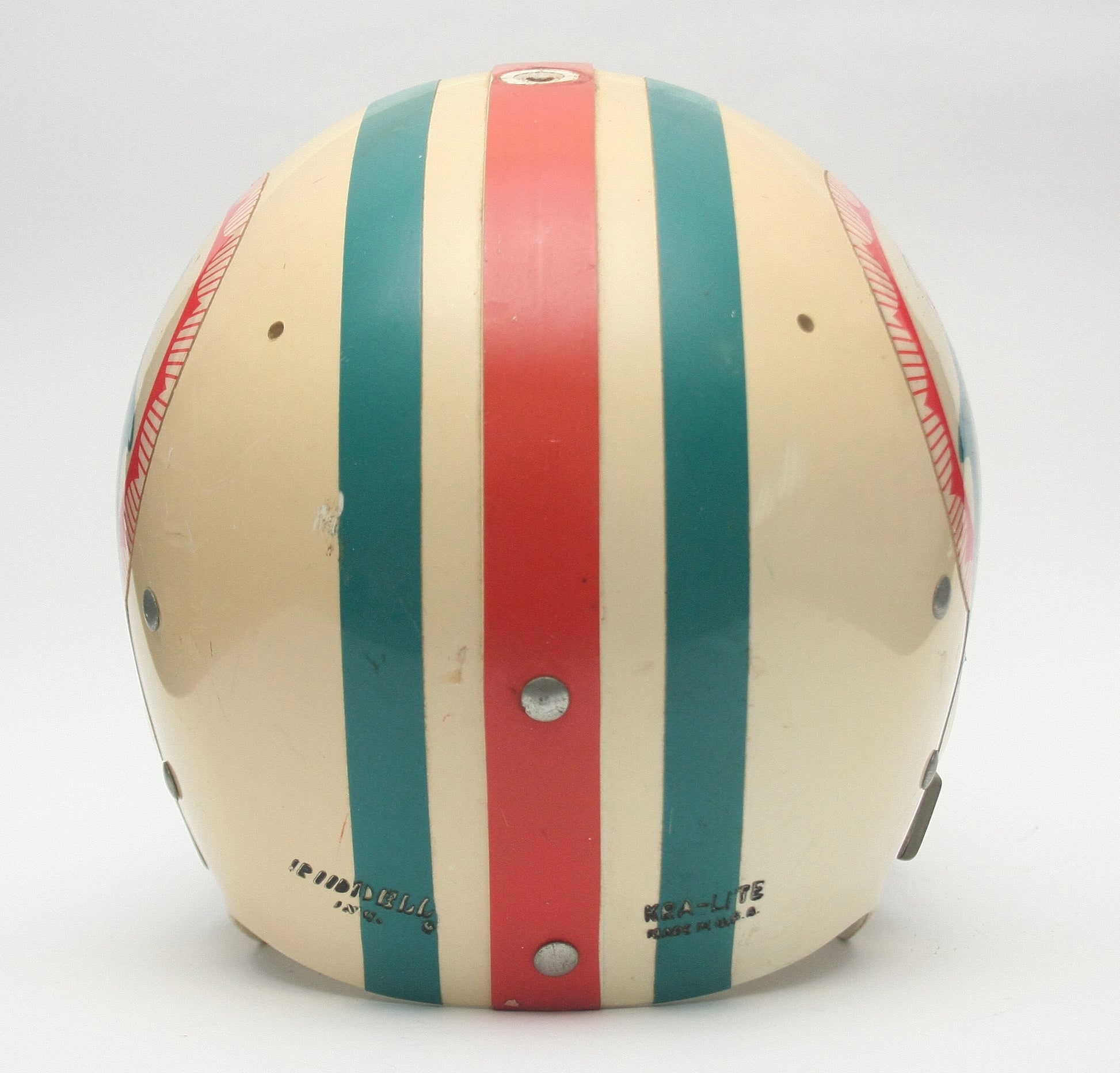 Vintage `1970s Miami Dolphins Riddell Kra Lite Football Helmet - Ex La Football Helmet Restoration Center Vintage `1970s Miami Dolphins Riddell Kra Lite Football Helmet - Ex La Football Helmet Restoration Center