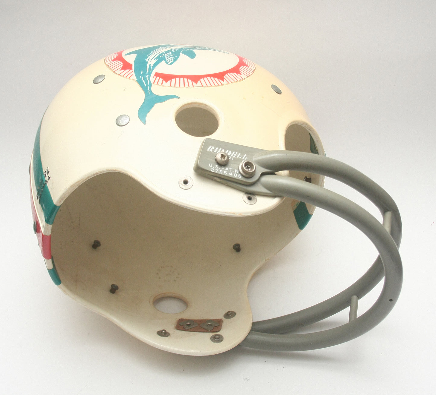 Vintage `1970s Miami Dolphins Riddell Kra Lite Football Helmet - Ex Lamp
