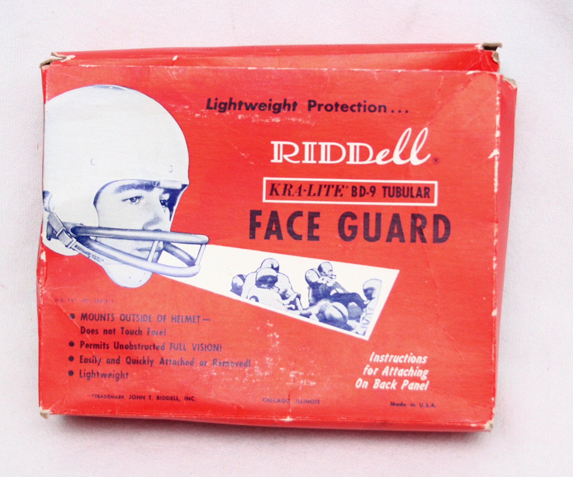 1950s football helmet Ultra Rare** NIB Vintage 1950s Riddell BD-9 Two Bar Football Helmet – Football Helmet Restoration Center