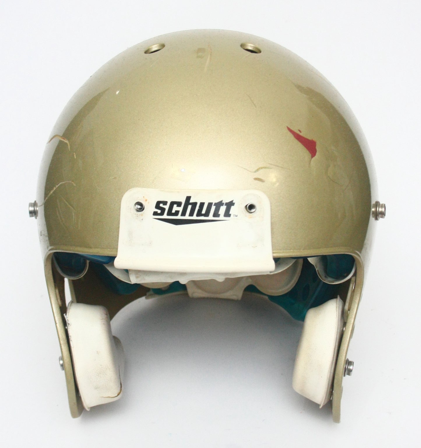 Game Used Schutt Air XP Football Helmet - Large - Vegas Gold