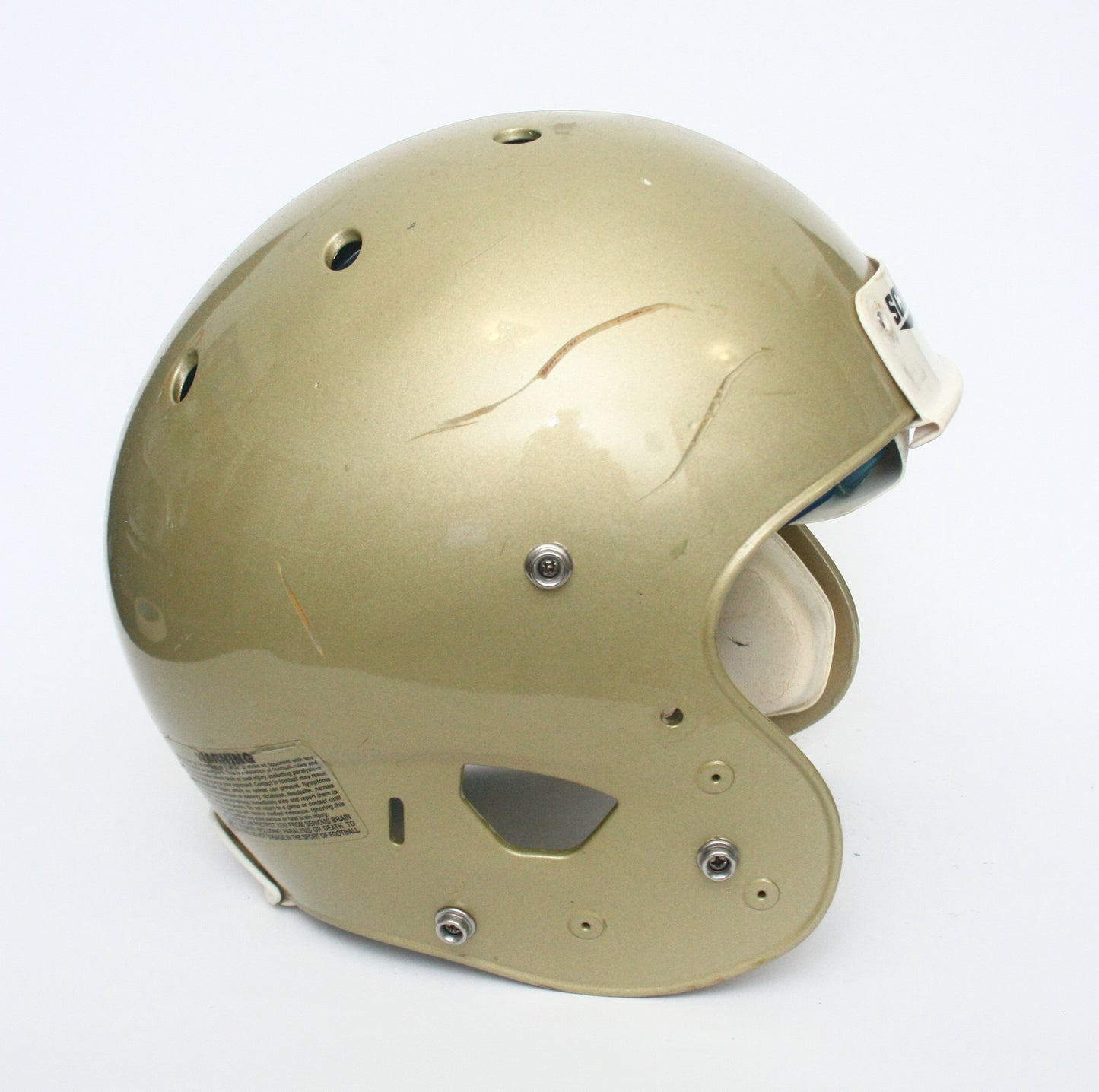 Game Used Schutt Air XP Football Helmet - Large - Vegas Gold