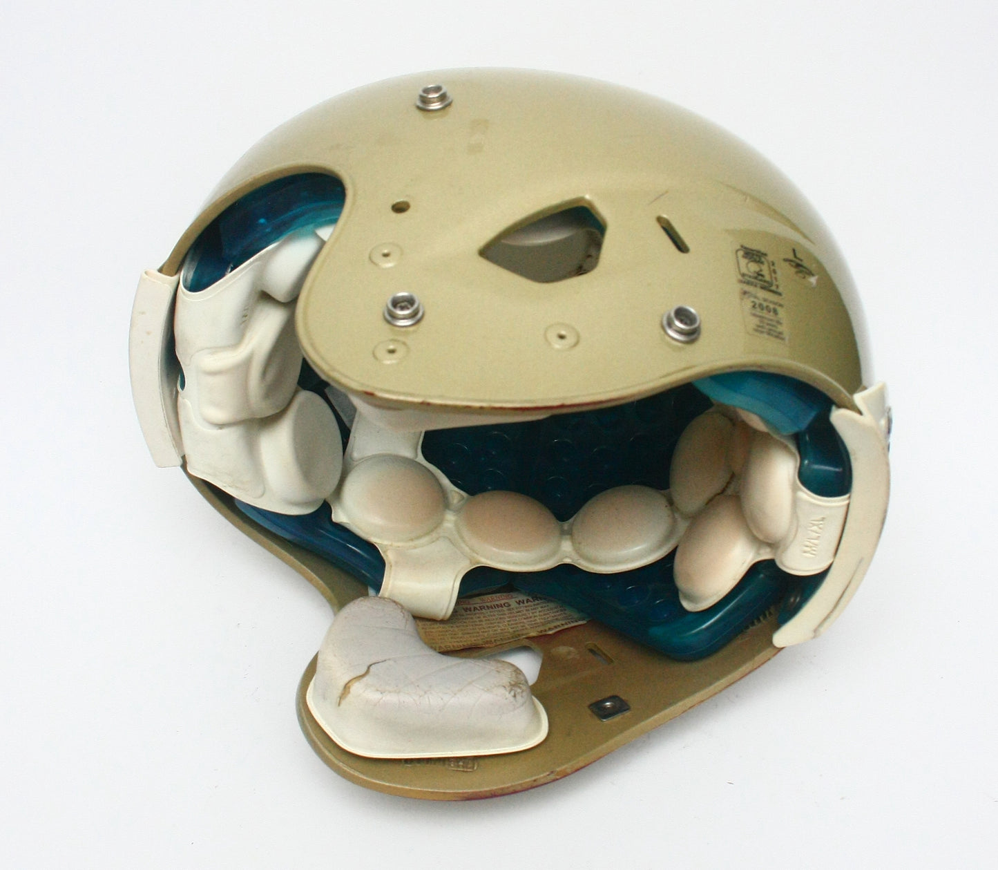 Game Used Schutt Air XP Football Helmet - Large - Vegas Gold
