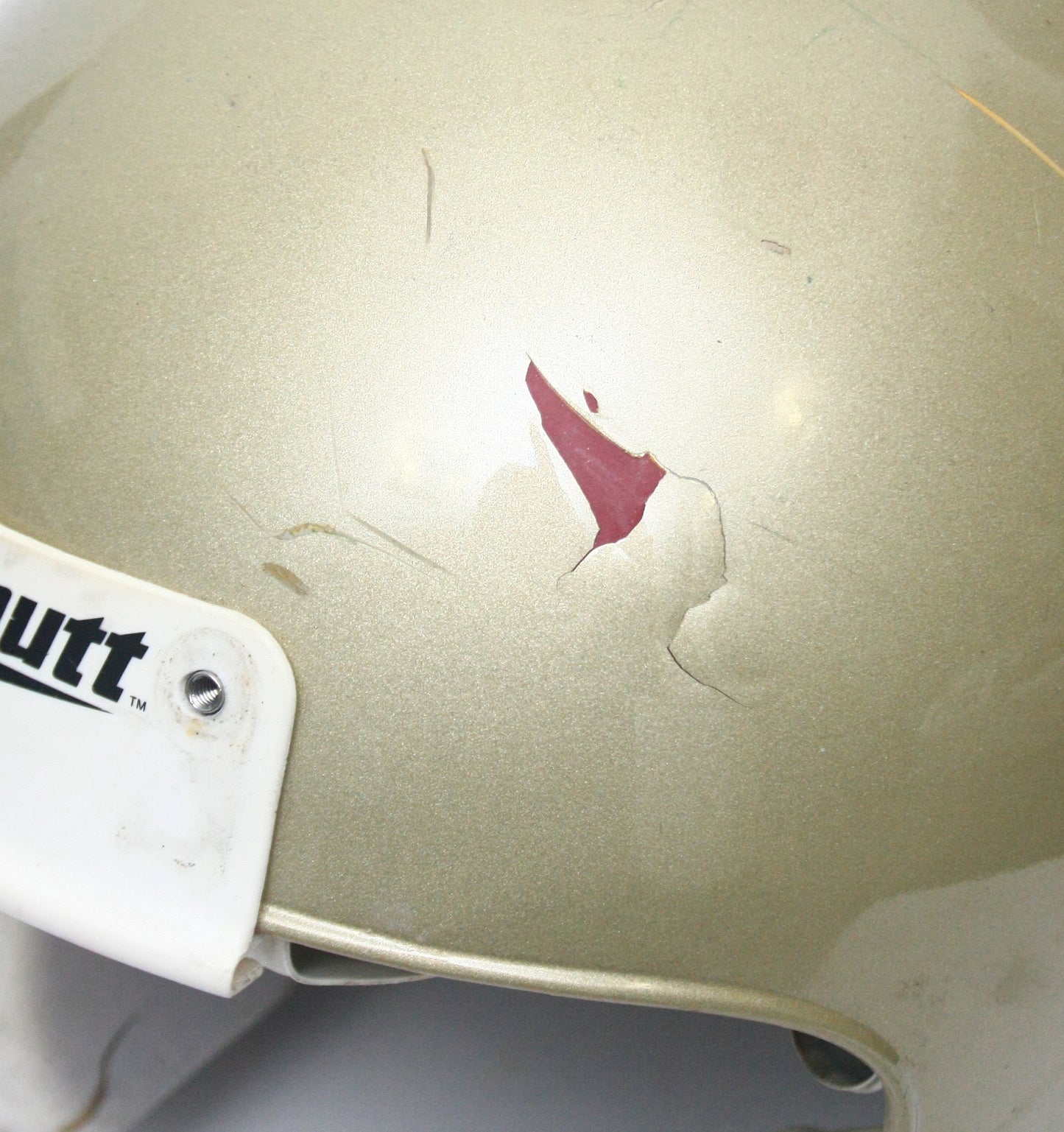 Game Used Schutt Air XP Football Helmet - Large - Vegas Gold