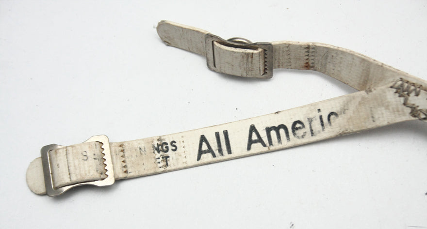 Vintage Game Used All American Four Point Low Hook Football Helmet Chinstrap