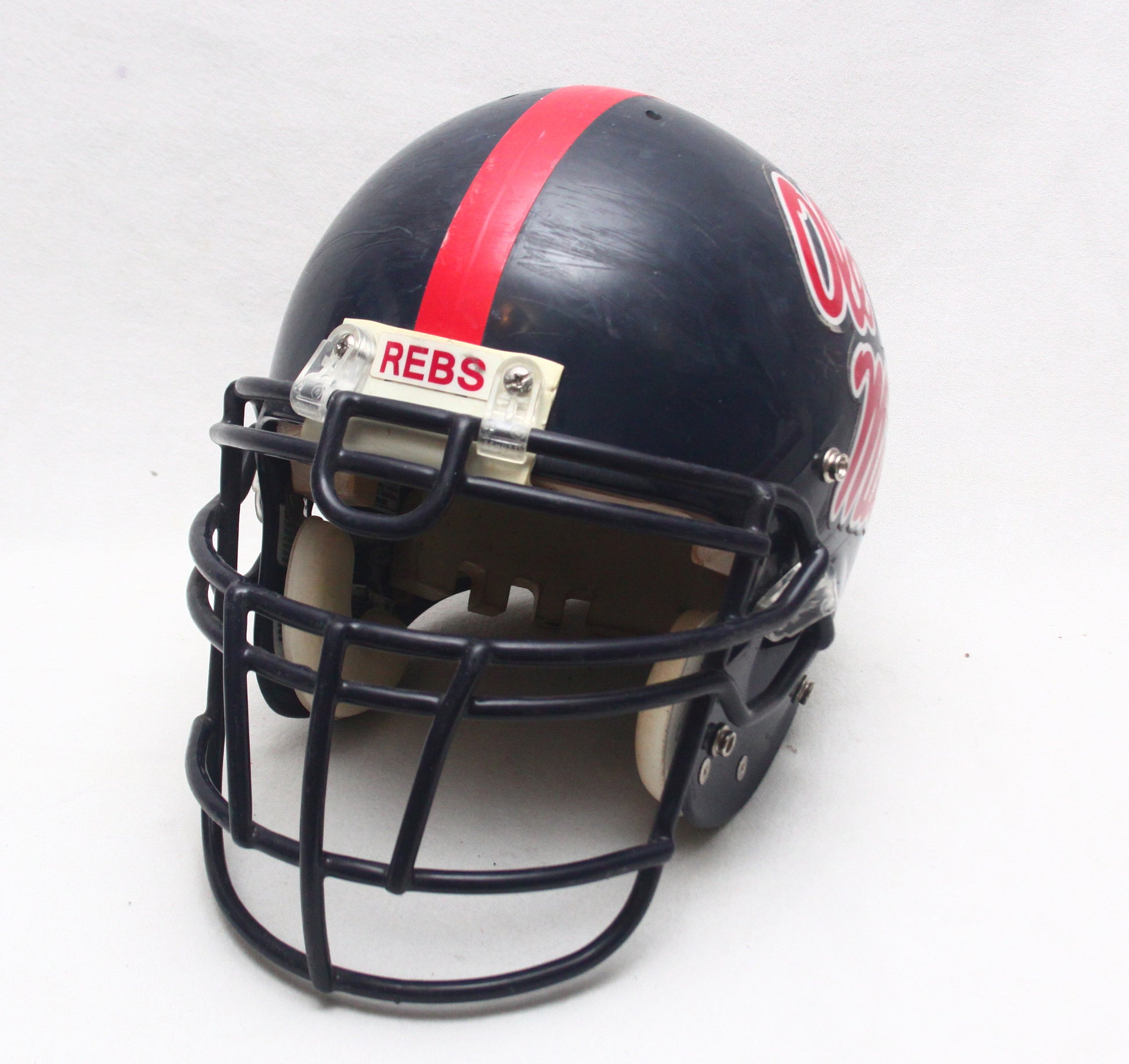 Vintage Game Used Eli Manning Era Ole Miss Rebels Football Helmet Size – Football Helmet Restoration Center