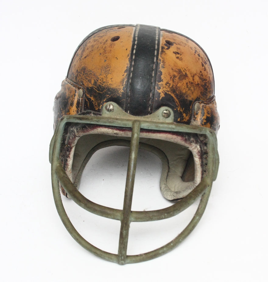 Vintage Game Used 1940s !950s MacGregor H612 Football Helmet with Facemask