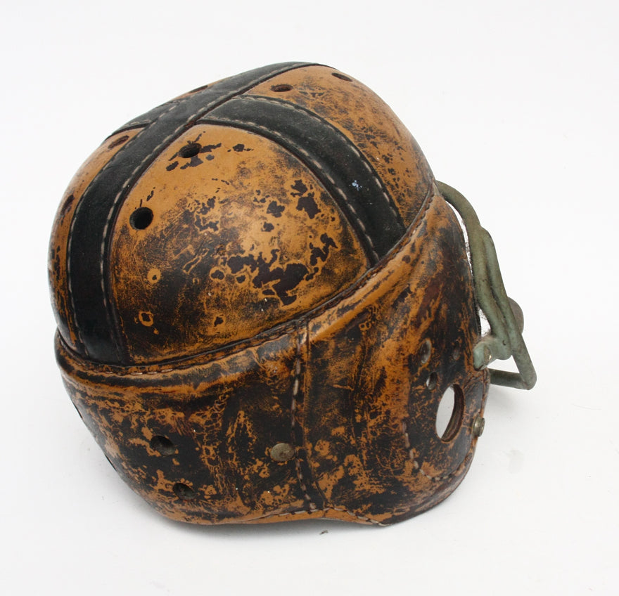 Vintage Game Used 1940s !950s MacGregor H612 Football Helmet with Facemask