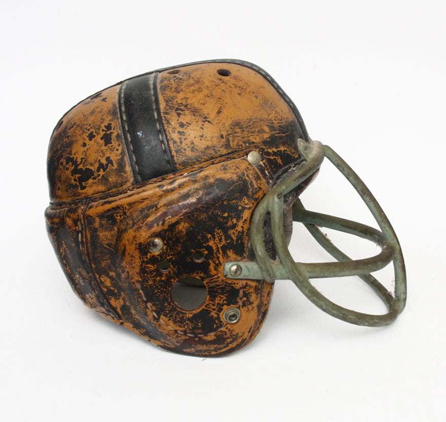 Vintage Game Used 1940s !950s MacGregor H612 Football Helmet with Facemask