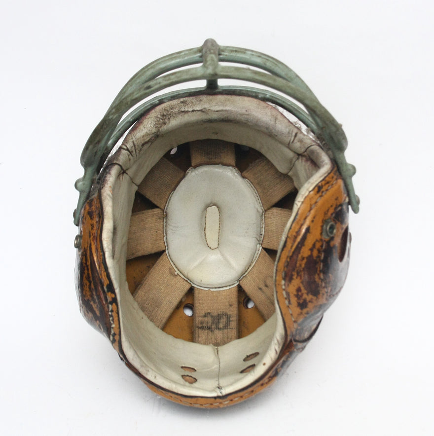 Vintage Game Used 1940s !950s MacGregor H612 Football Helmet with Facemask