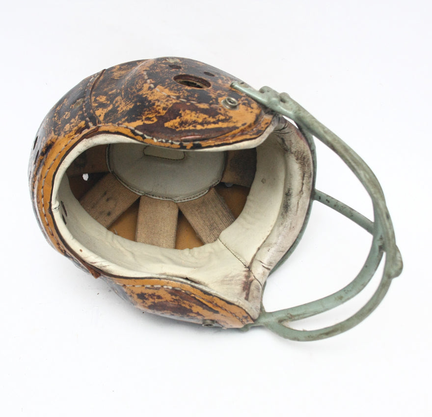 Vintage Game Used 1940s !950s MacGregor H612 Football Helmet with Facemask